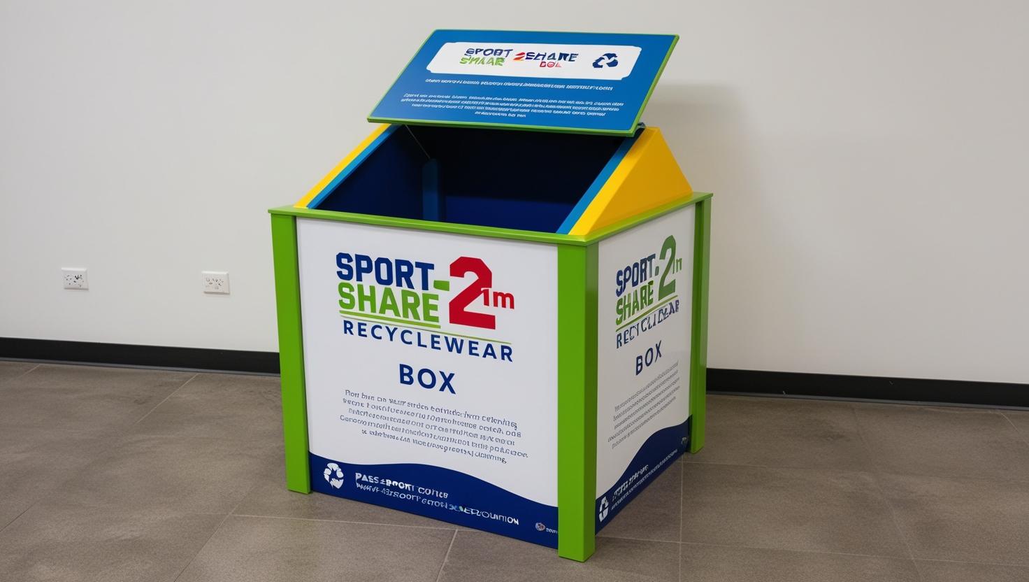 Visuel du concept de box de collecte pour vêtements de sport.
